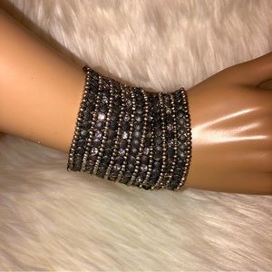 Stretch mesh bracelet with stones